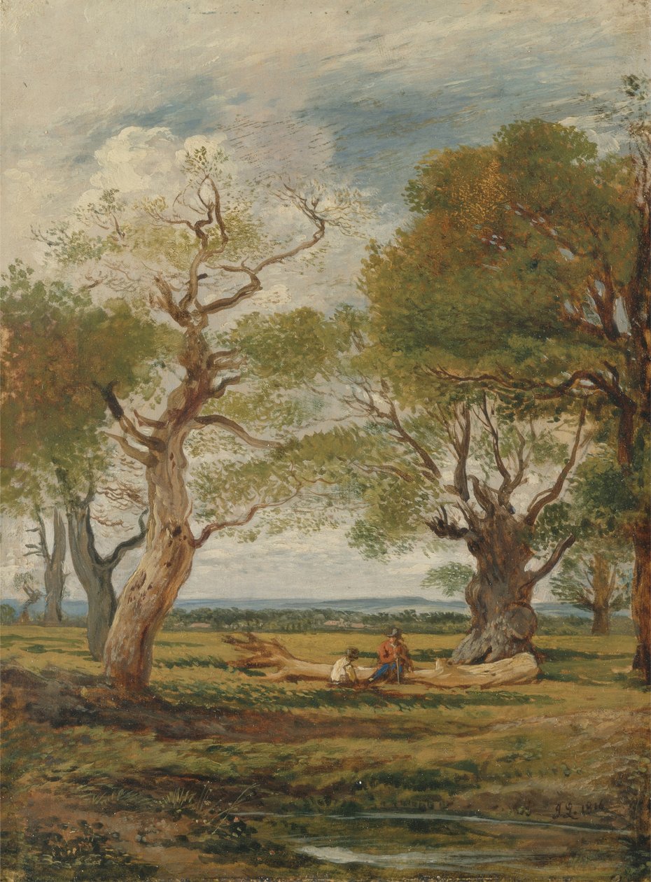 Landskab med figurer af John Linnell