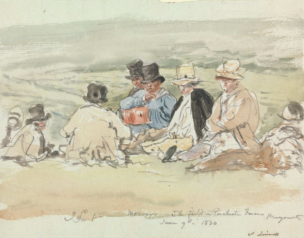 Plæneklippere i marken i Porchester Terrace, Bayswater, 9. juni 1830 af John Linnell