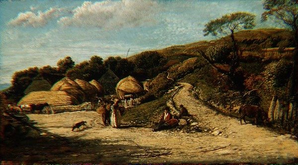 Steep Hill, Isle of Wight, ca. 1815-16 (olie på mølleplade) af John Linnell
