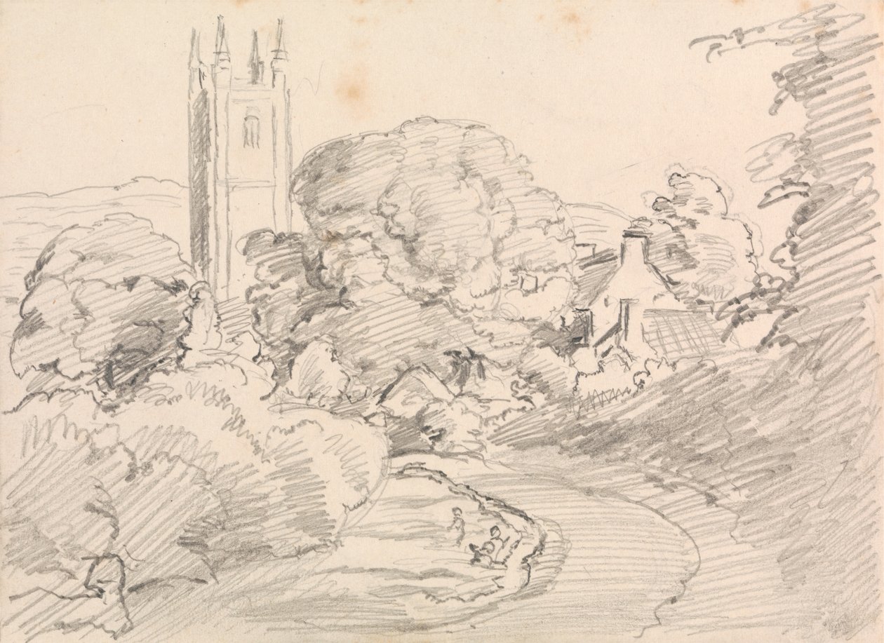Widecombe Village af John Linnell