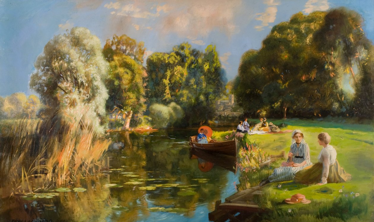 En sommerferie (olie på lærred) af John Lochhead