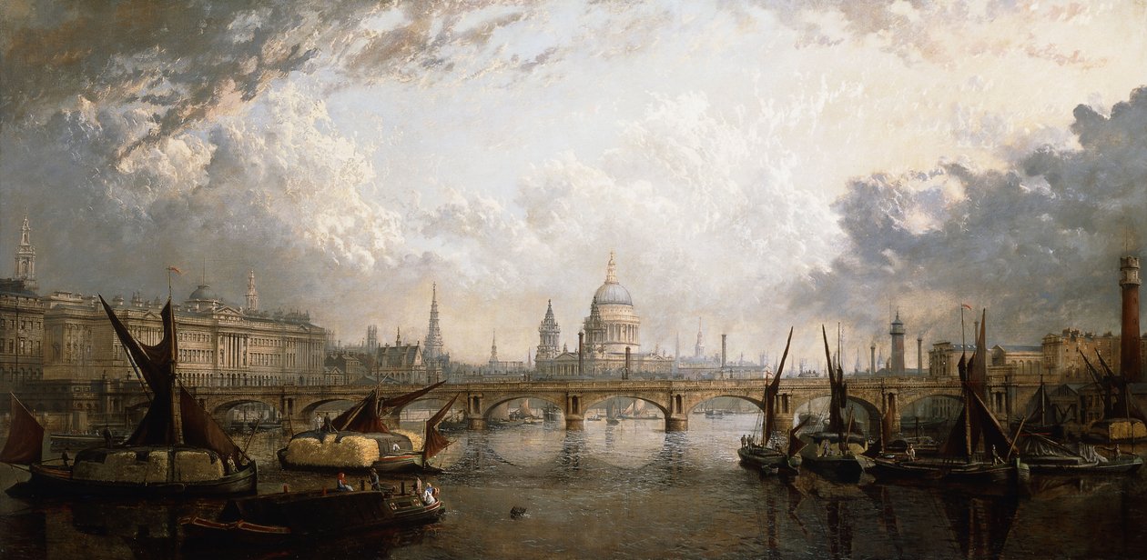 Themsen fra Hungerford Bridge, 1871 af John MacVicar Anderson