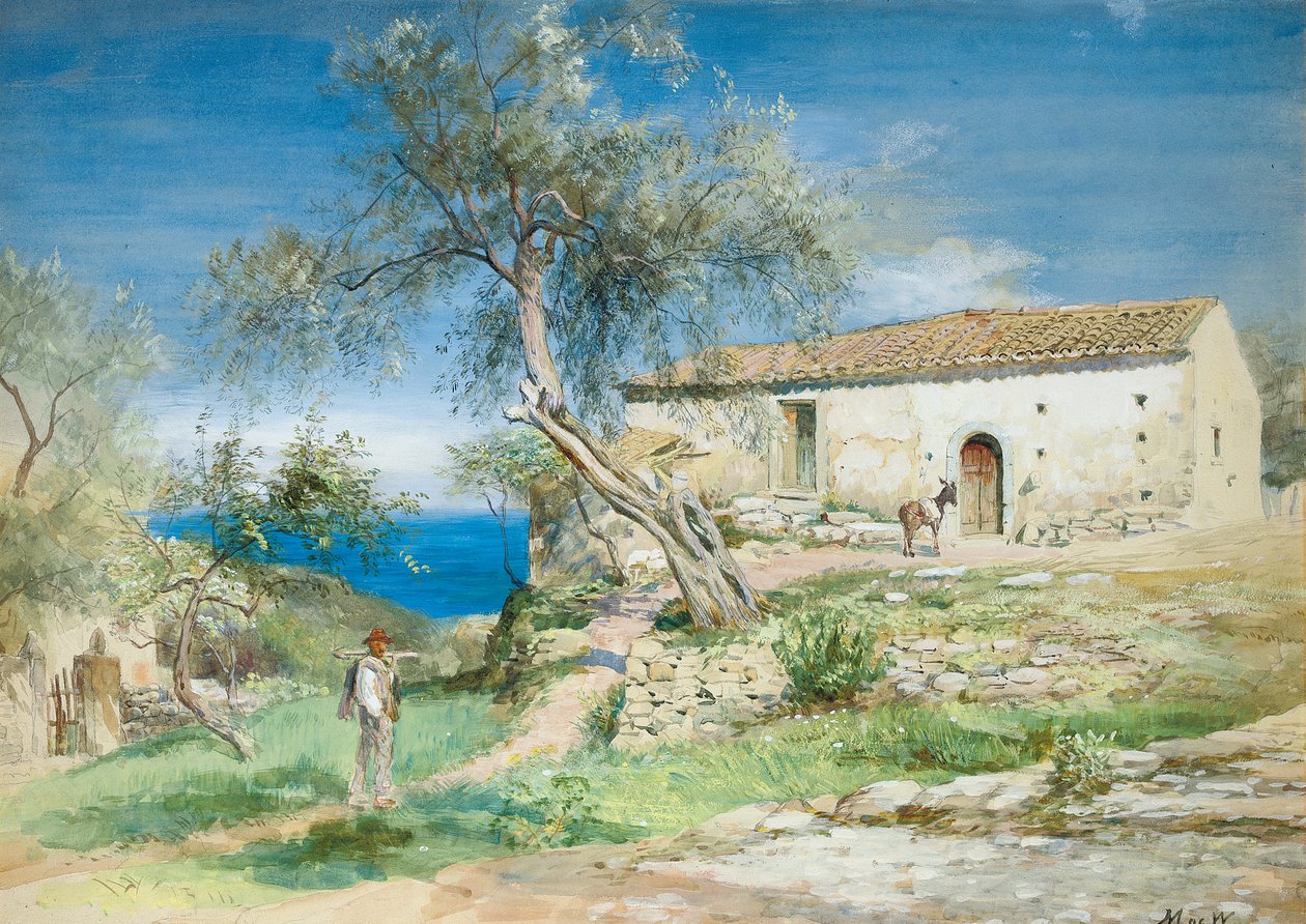 En villa i Taormina, Sicilien af John MacWhirter