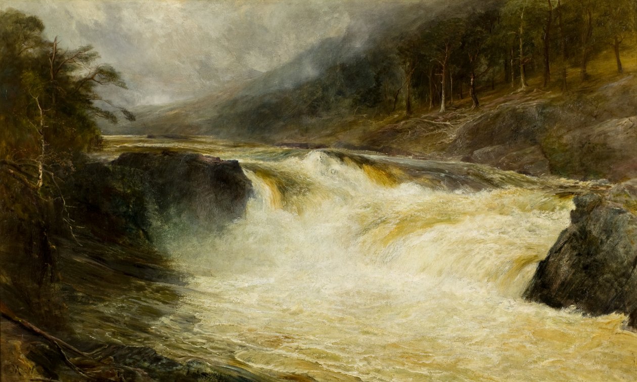 The Falls of Tummel, ca. 1875 (olie på lærred) af John MacWhirter