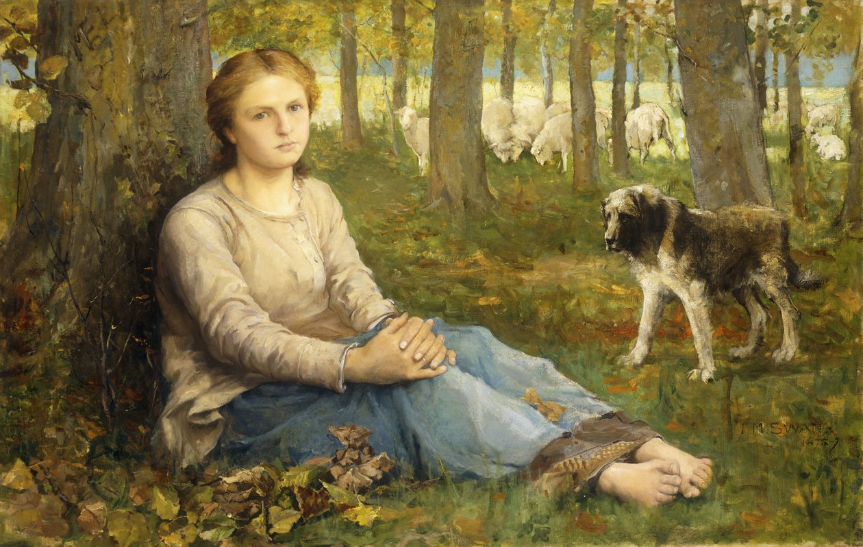 En hyrdinde og hendes flok, 1878-9 af John Macallan Swan