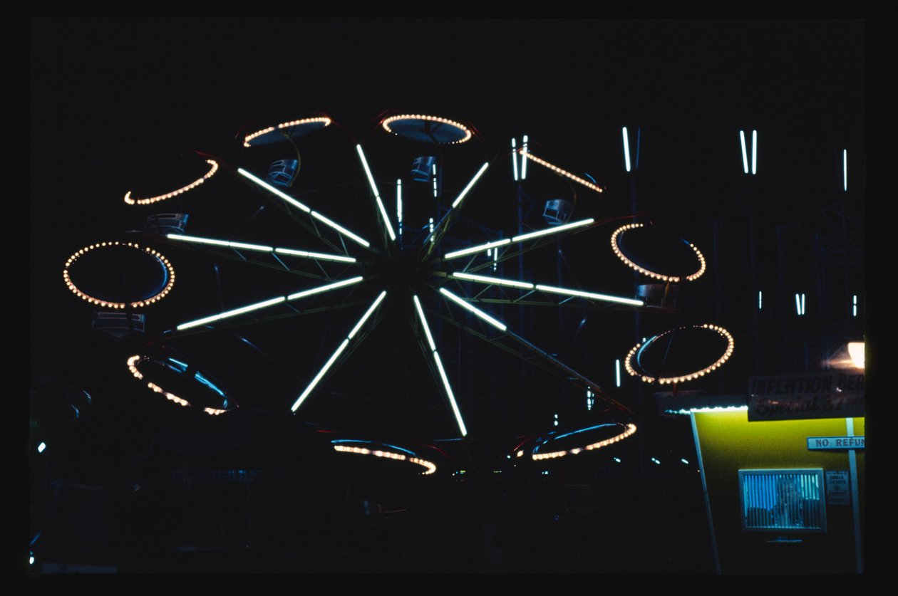 Forlystelsespark om natten, Atlantic City, New Jersey, USA af John Margolies