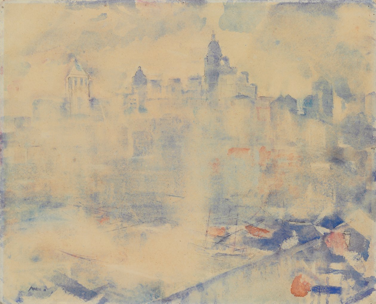 Manhattans skyline af John Marin