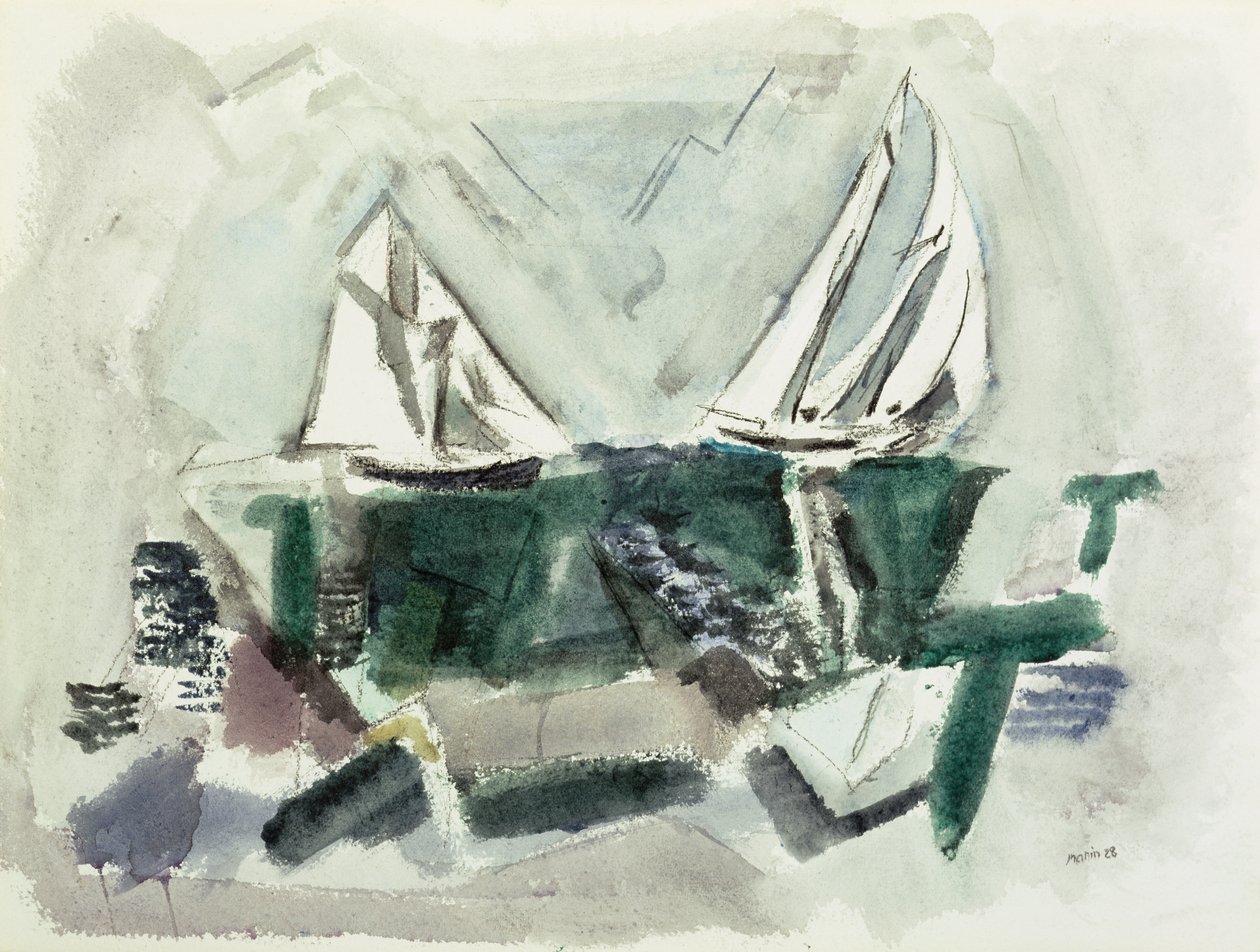 Schooner Yachts, Dear Isle, Maine af John Marin