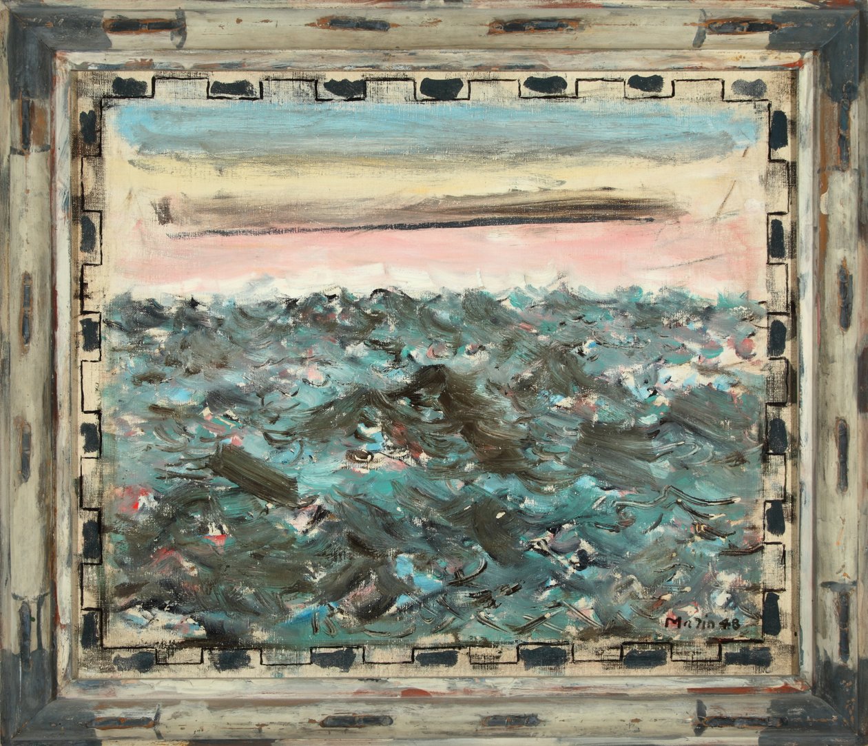 Sea, Light Red and Cerulean Blue 1948 (Olie på lærred) af John Marin