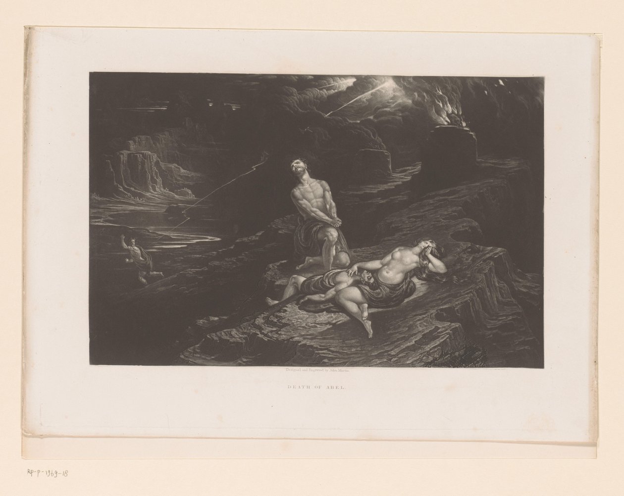 Adam og Eva sørger over Abel, og Gud forbander Kain Abels død (titel på objektet) Illustrationer til Bibelen (serietitel) Illustrationer af Bibelen (serietitel) af John Martin