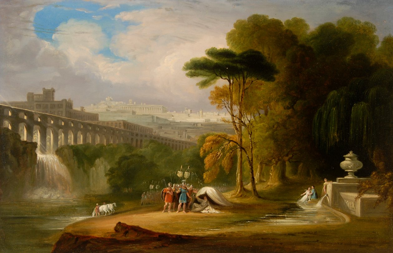 Alexander og Diogenes (olie om bord) af John Martin