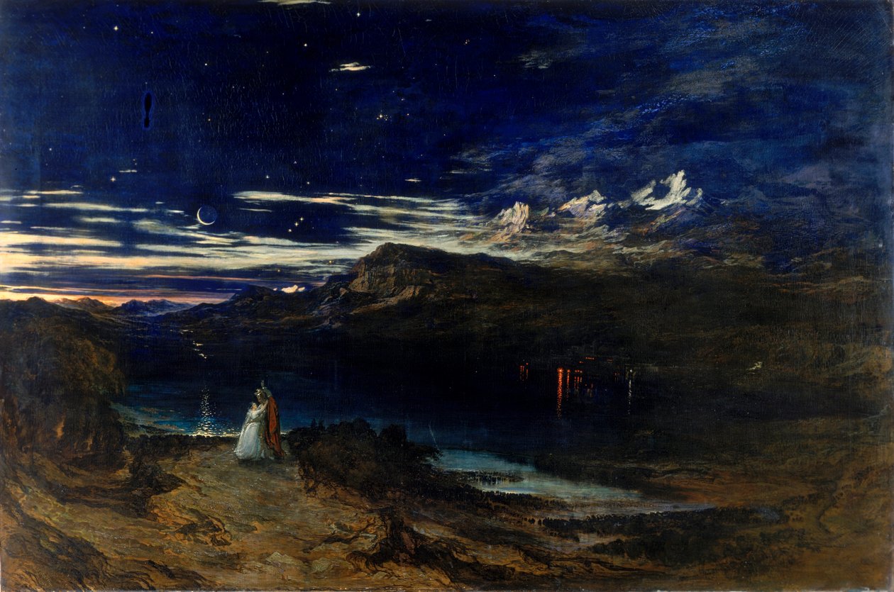 Arthur og Aegle i Happy Valley, 1849 af John Martin