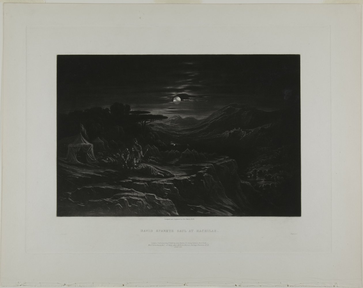 David Spareth Saul ved Hachilah, fra Illustrationer af Bibelen af John Martin