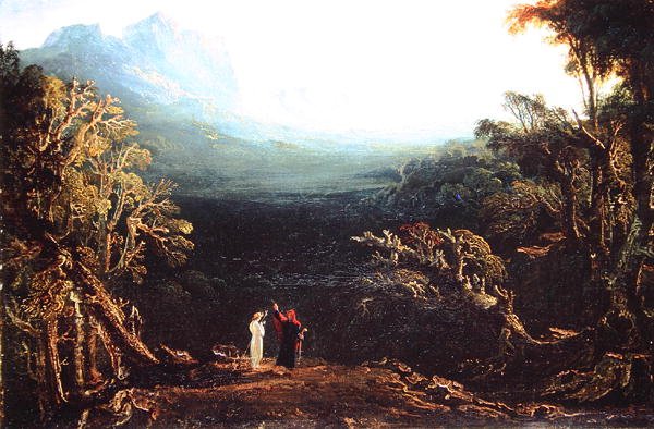 Edwin og Angelina eller Eremitten (olie på lærred) af John Martin