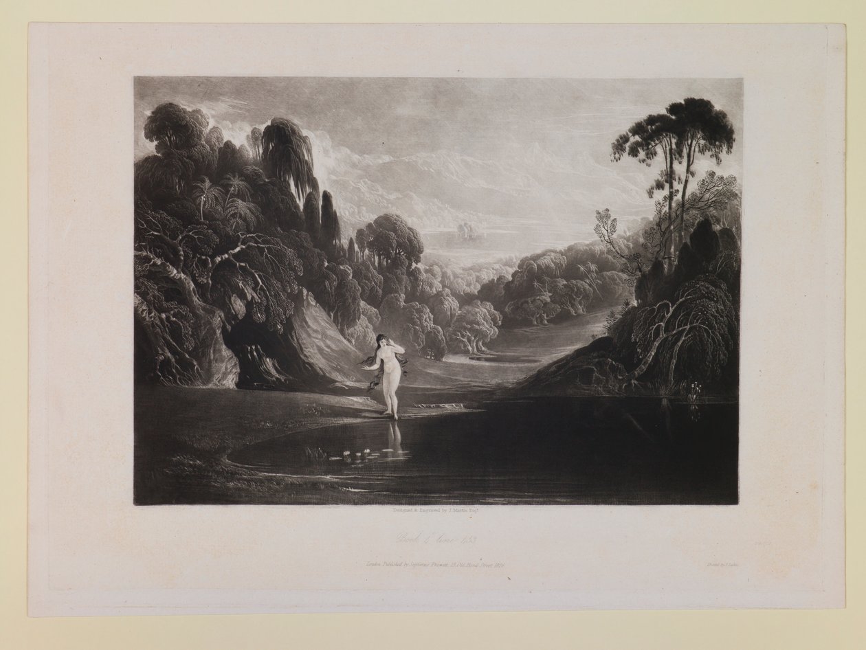 Eva ved kilden (Bog 4, linje 453), fra «Det tabte paradis» af John Martin