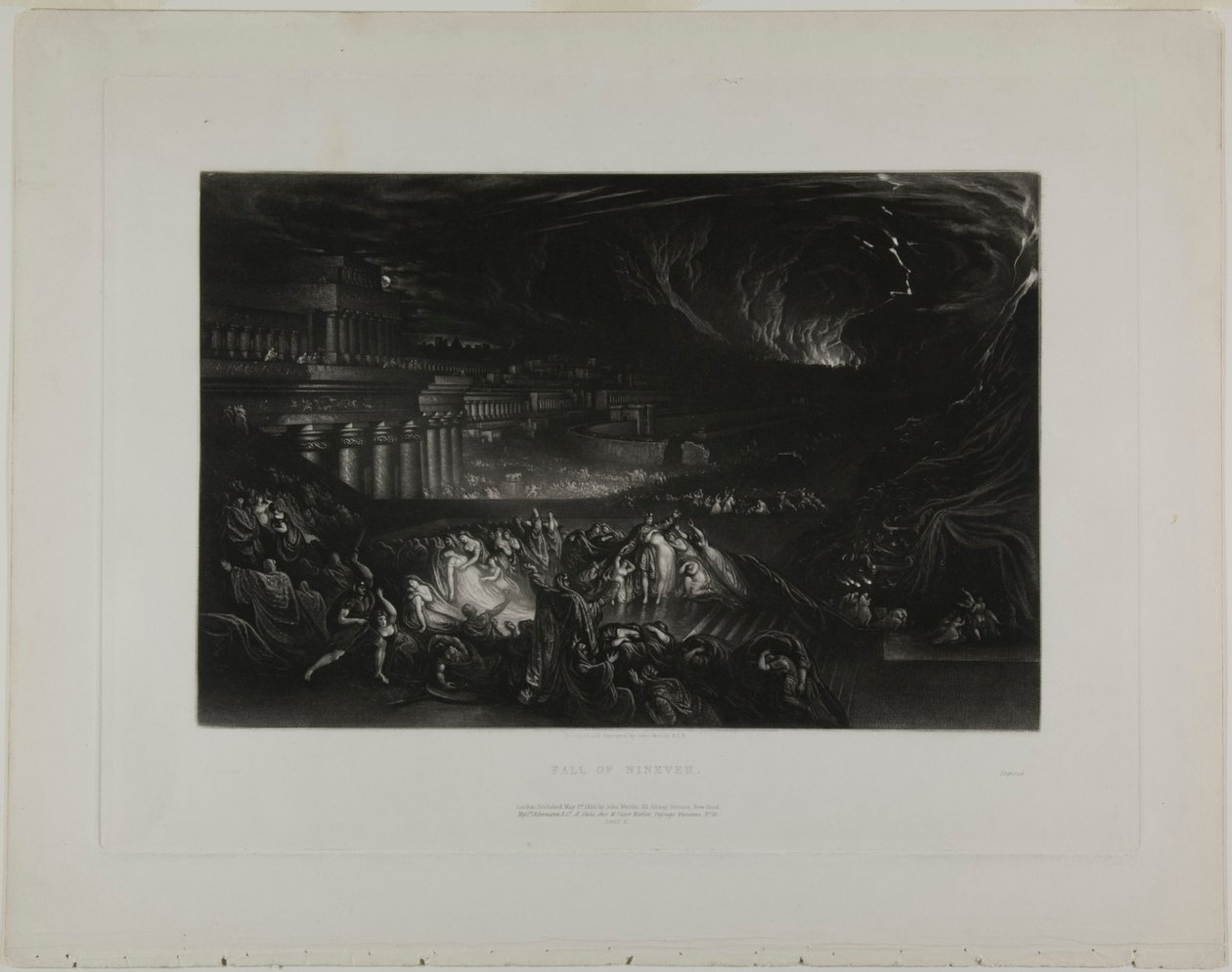 Fall of Nineveh, fra Illustrationer af Bibelen af John Martin