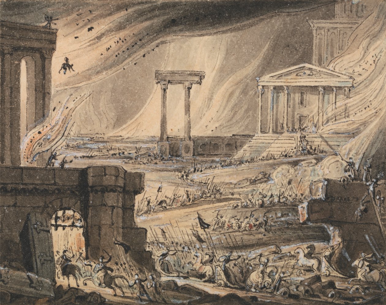 En bys fald af John Martin