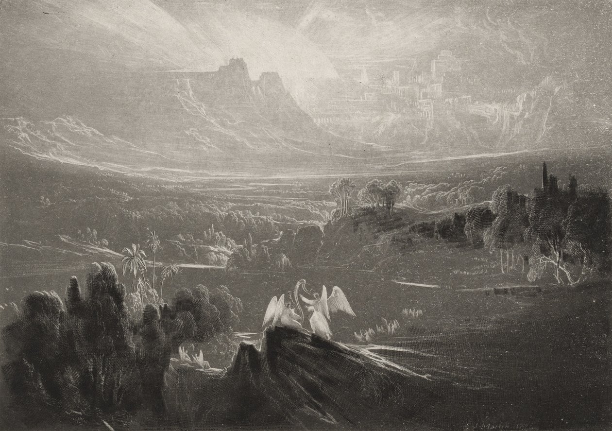 Heaven-the Rivers of Bliss ..., ca. 1827 (mezzotint) af John Martin
