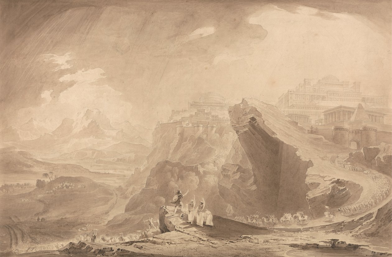 Joshua befaler solen at stå stille af John Martin