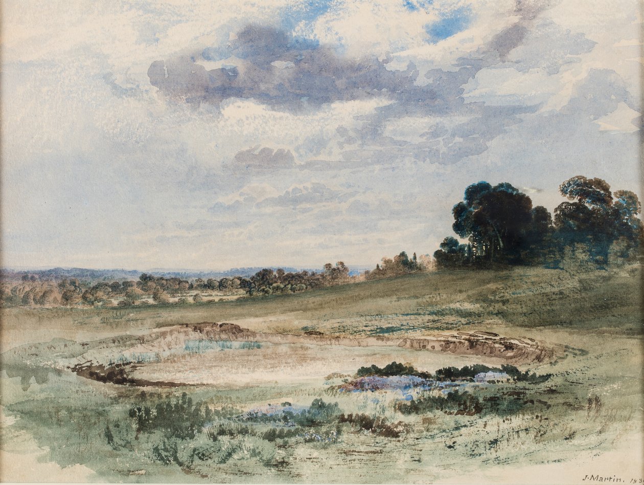 Landskab (muligvis Richmond Park, London) af John Martin