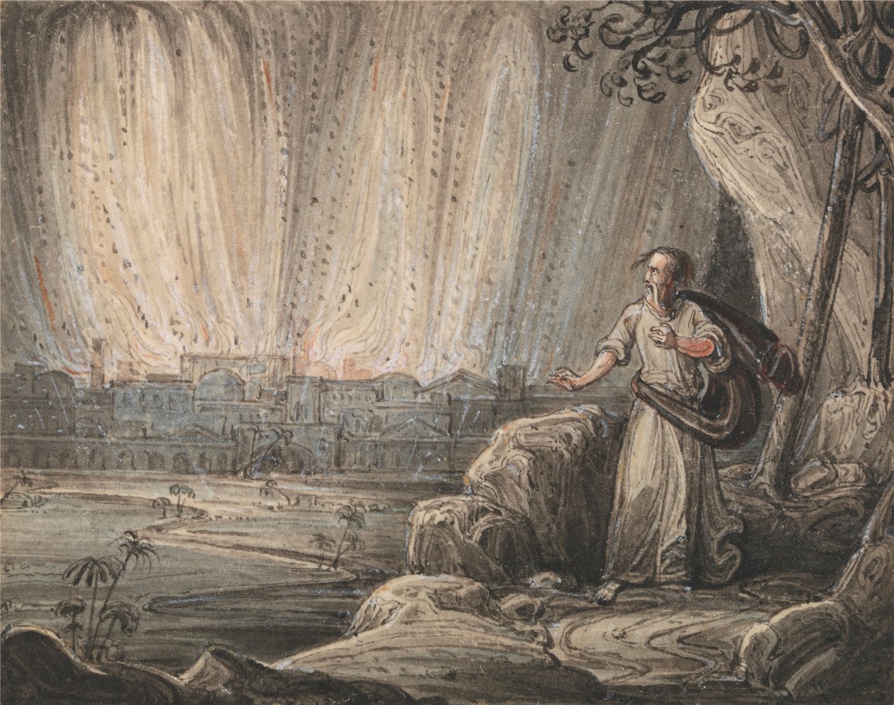 Lot flygter fra Sodoma af John Martin