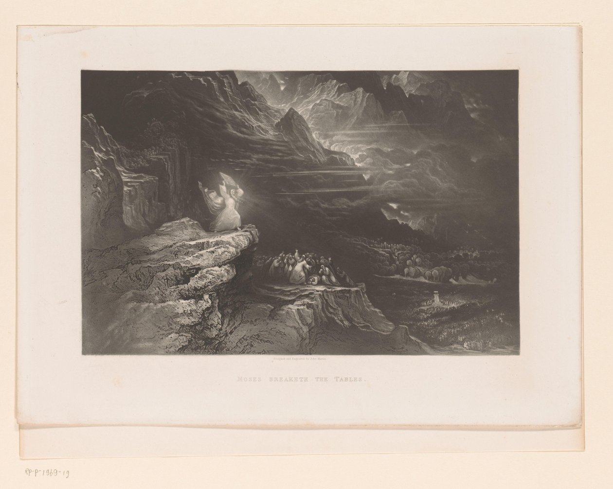 Moses bryder lovens tavler Moses bryder bordene (titel på objekt) Illustrationer til Bibelen (serietitel) Illustrationer af Bibelen (serietitel) af John Martin