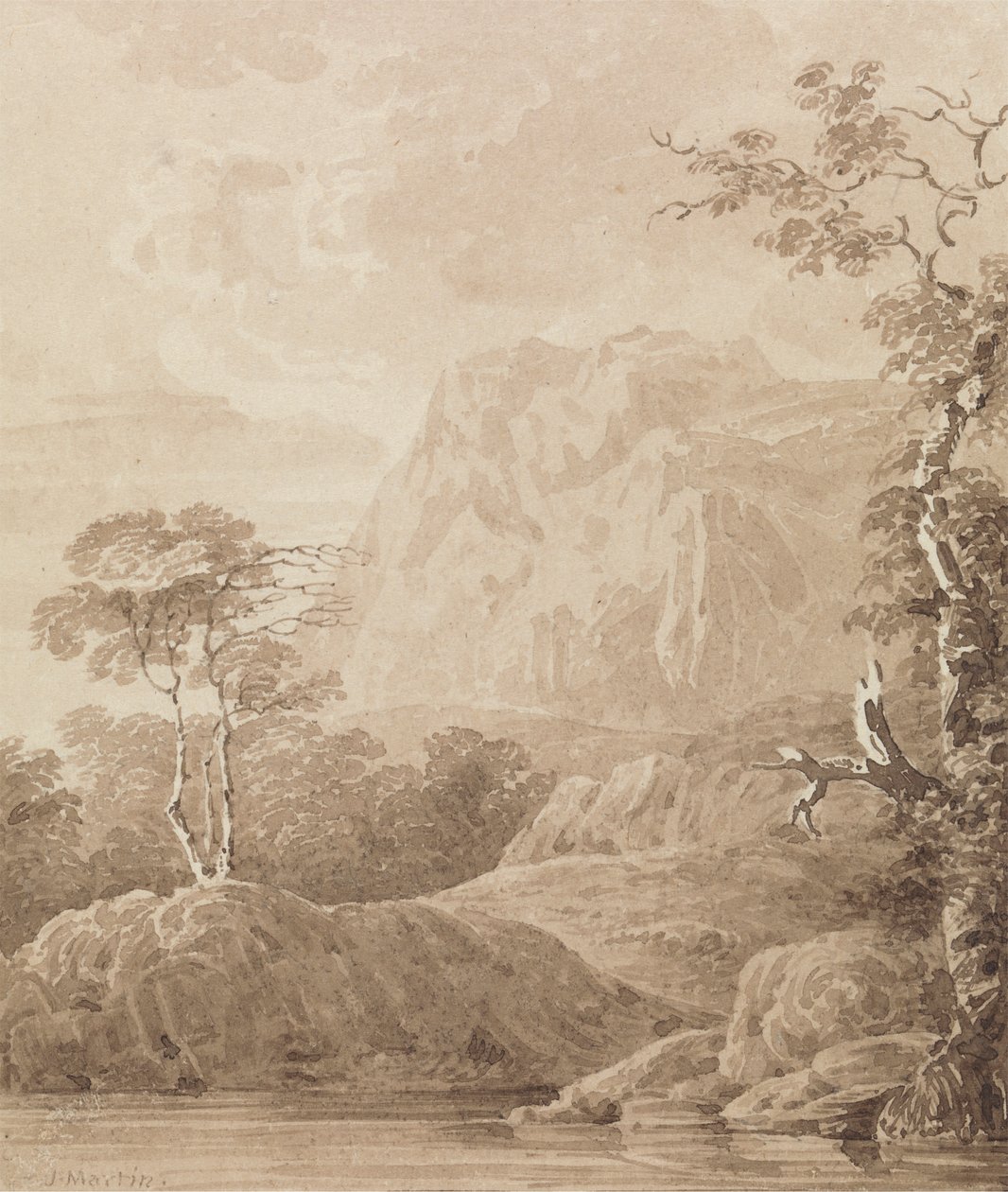 Rocky River Landskab af John Martin