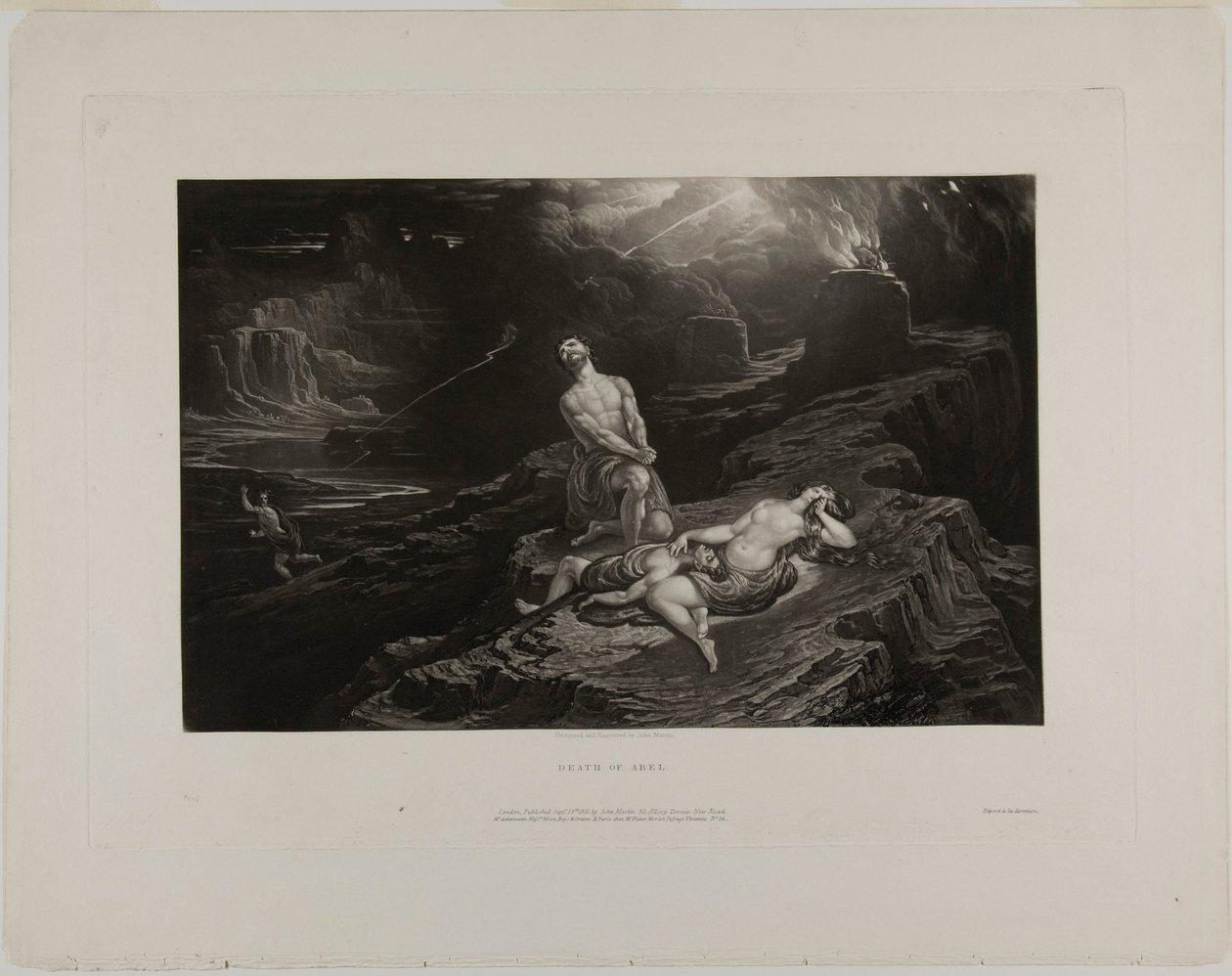 Abels død, fra illustrationer af Bibelen af John Martin