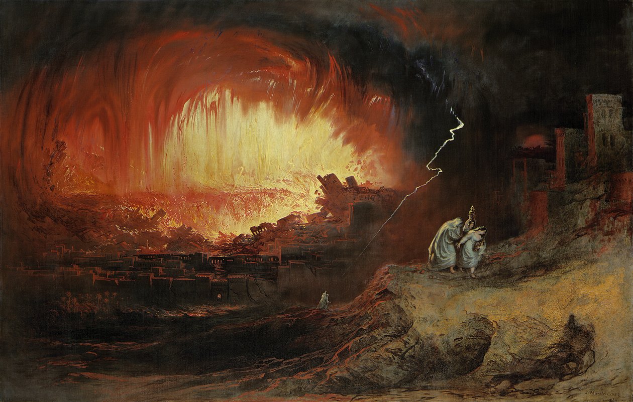 Sodoma og Gomorras ødelæggelse, 1852 af John Martin