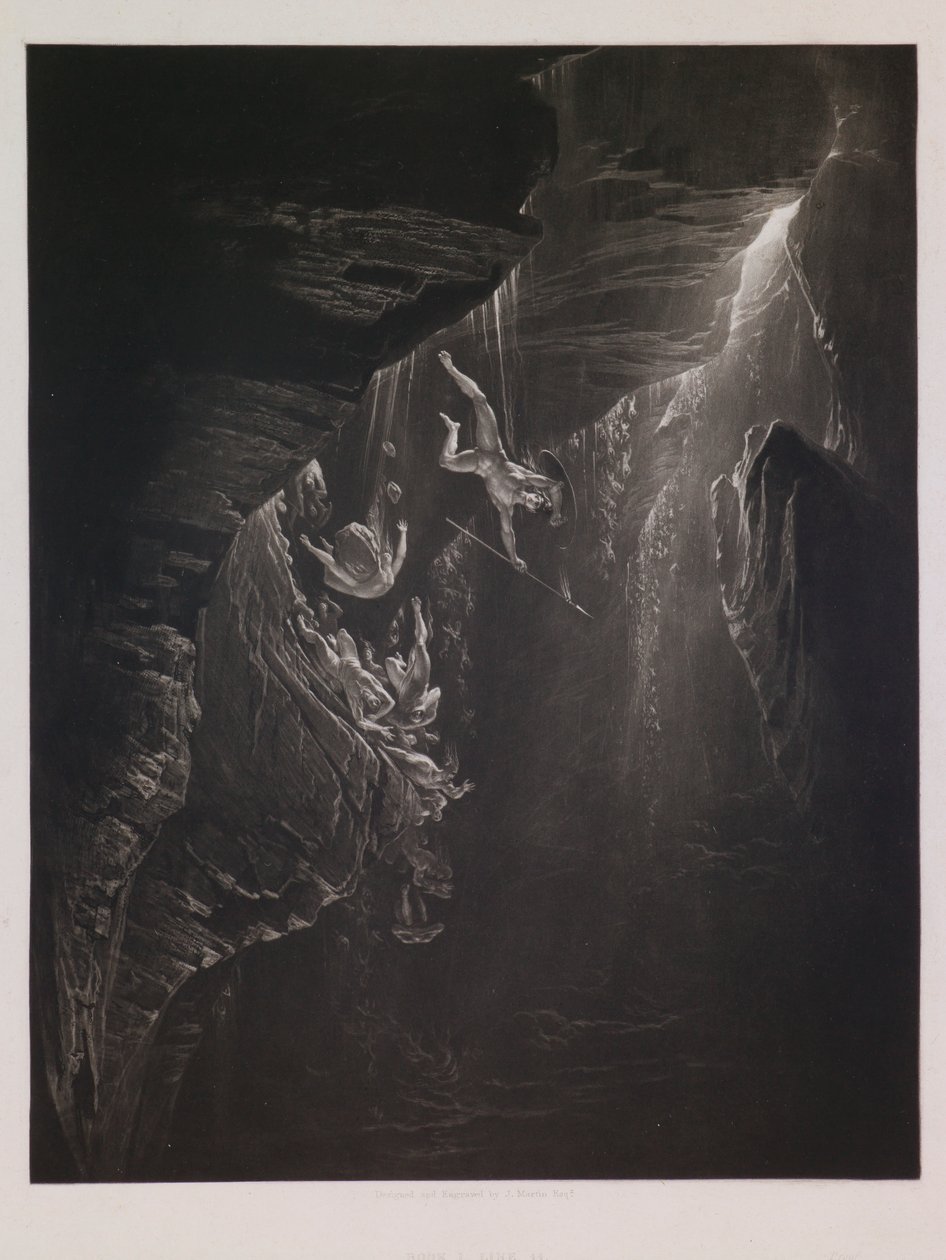 The Fall of the Rebel Angels, illustration til "Paradise Lost" af John Milton, bog 1, linje 44 af John Martin