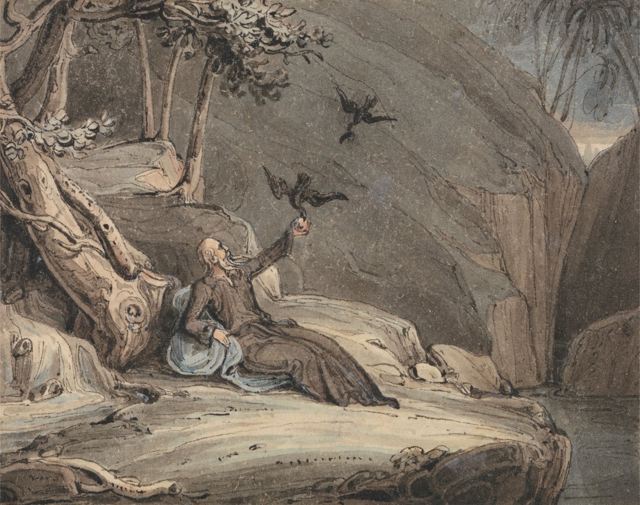 Ravnene fodrer Elias af John Martin