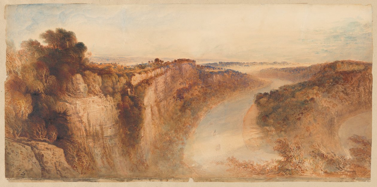 Udsigt over floden Wye, ser mod Chepstow af John Martin