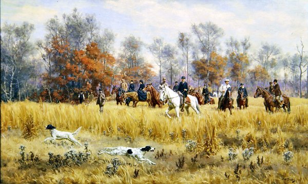 Feltforsøg i North Carolina eller Central Field Trials fra 1891, ca. 1891 (olie på lærred) af John Martin Tracy