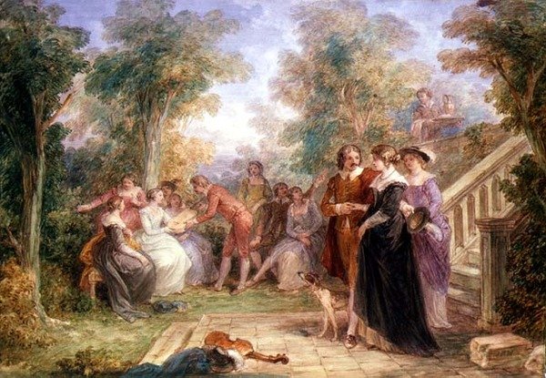 Fete Champetre (akvarel) af John Massey Wright