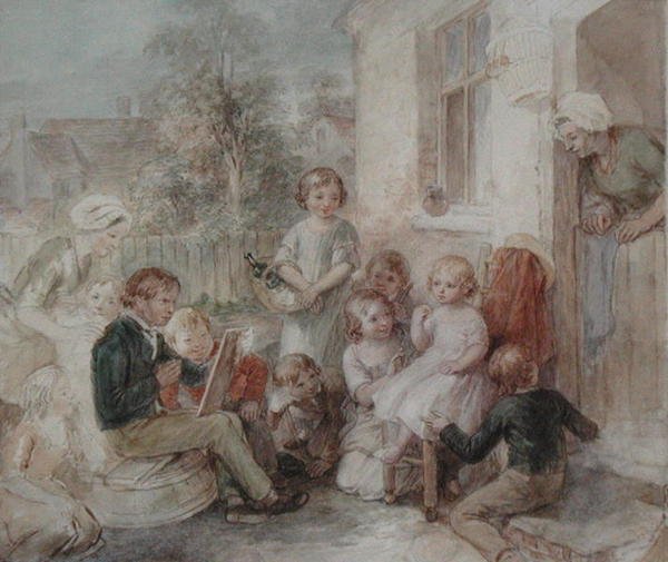 Den unge kunstner, ca. 1820 (akvarel på papir) af John Massey Wright