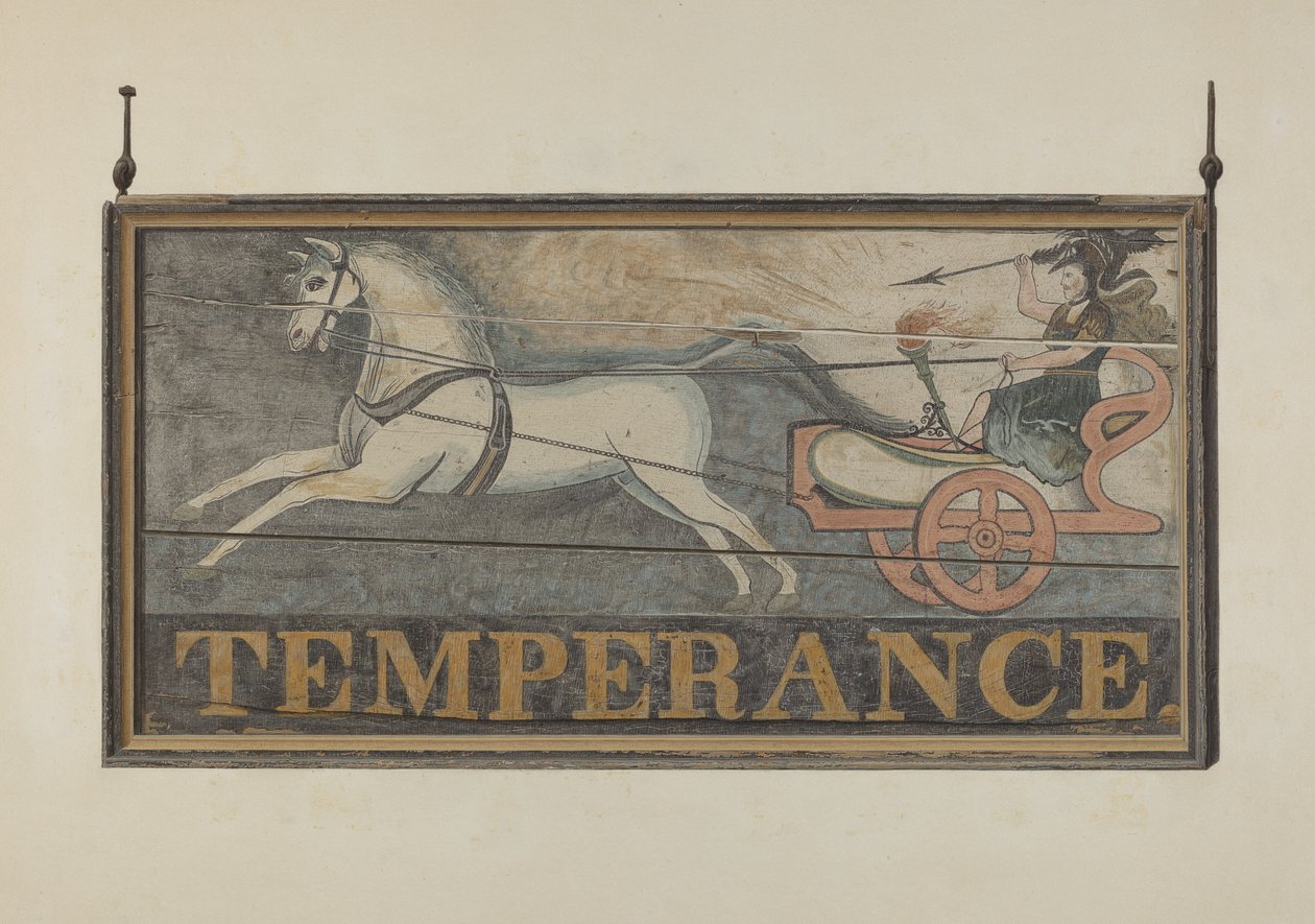 Værtshusskilt: Temperance, ca. 1940. af John Matulis
