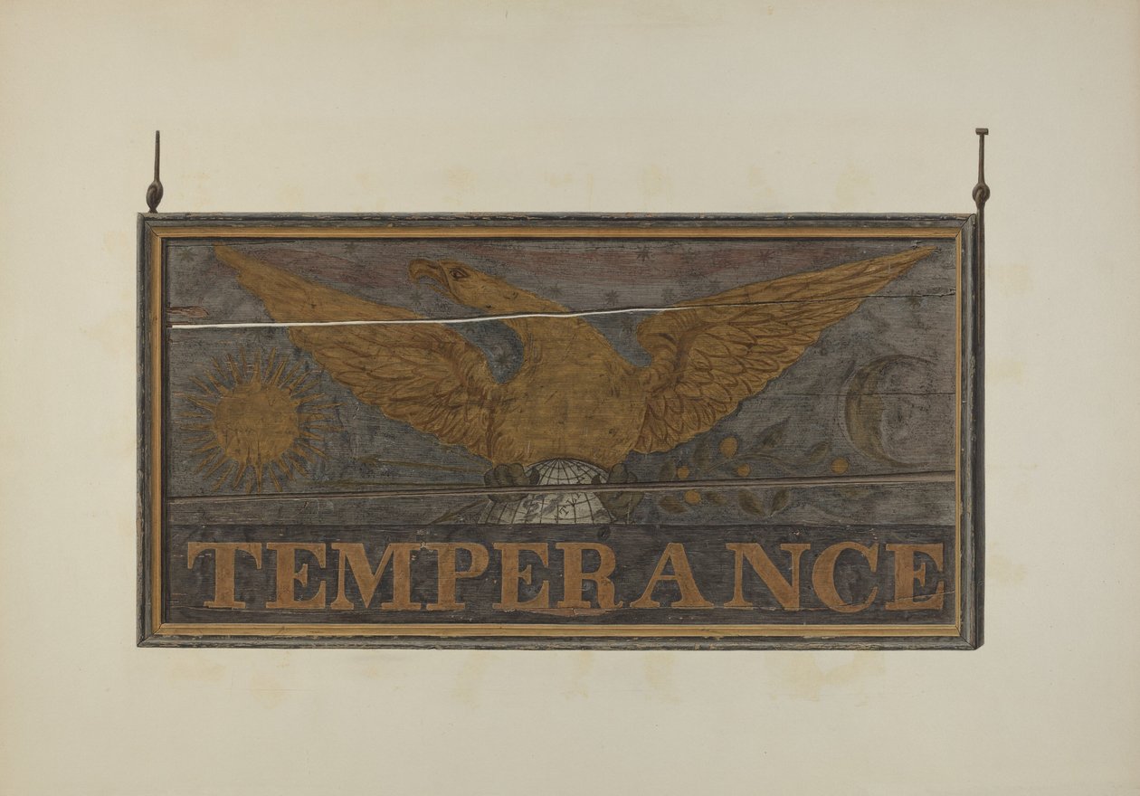 Værtshusskilt: Temperance, ca. 1940. af John Matulis