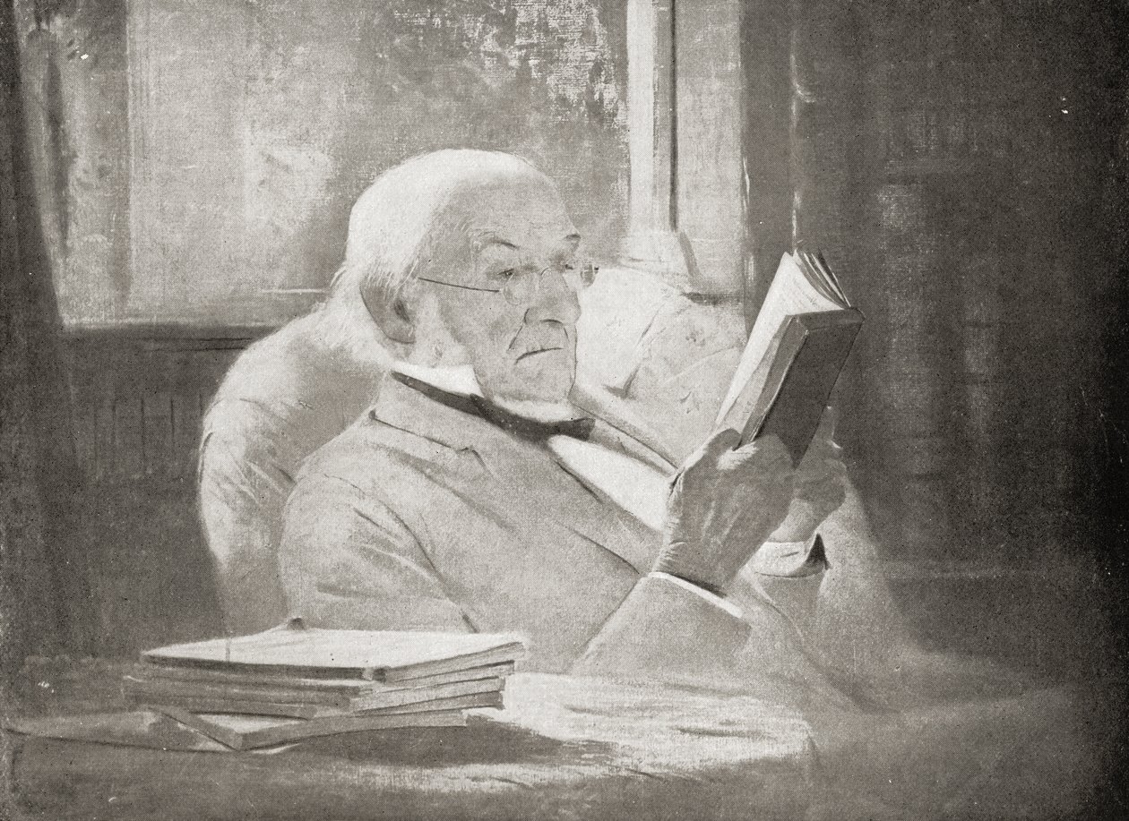 William Ewart Gladstone (1809-98) i alderdommen, illustration fra 