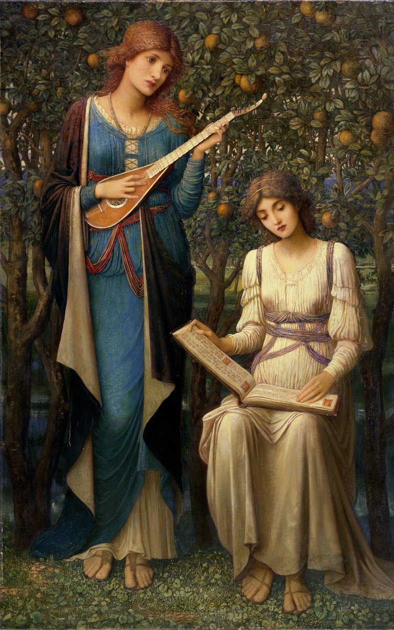 Da æbler var gyldne og sange var søde, men sommeren var gået bort, ca. 1906 (olie på lærred) af John Melhuish Strudwick