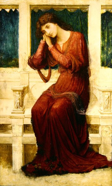 When Sorrow comes to Summerday Roses bloom in Vain, ca. 1910 (olie på lærred) af John Melhuish Strudwick