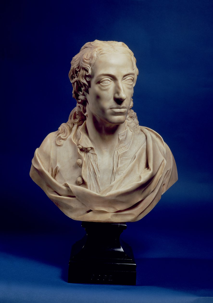 Buste af Alexander Pope (marmor) af John Michael Rysbrack