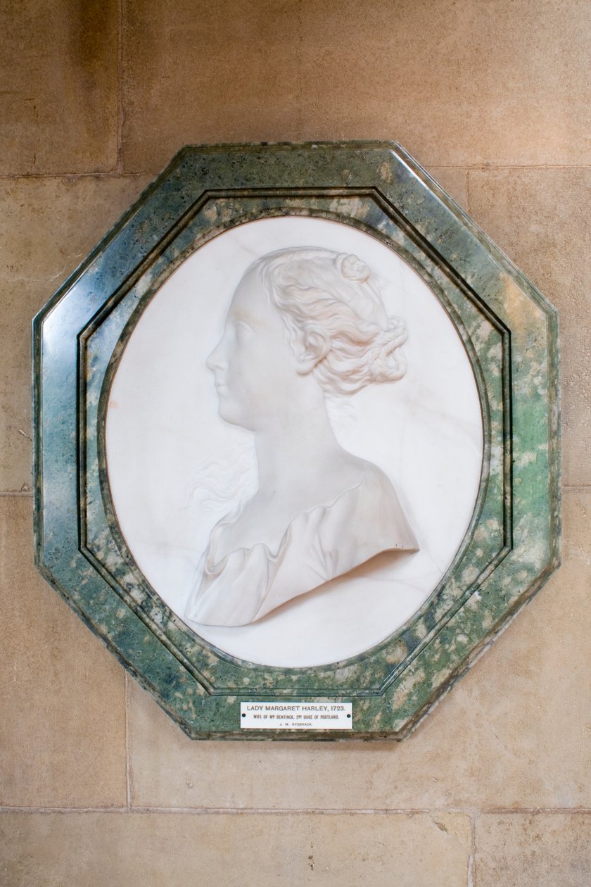 Basrelief af Margaret Cavendish, senere hertuginde af Portland, ca. 1723 (marmor) af John Michael Rysbrack