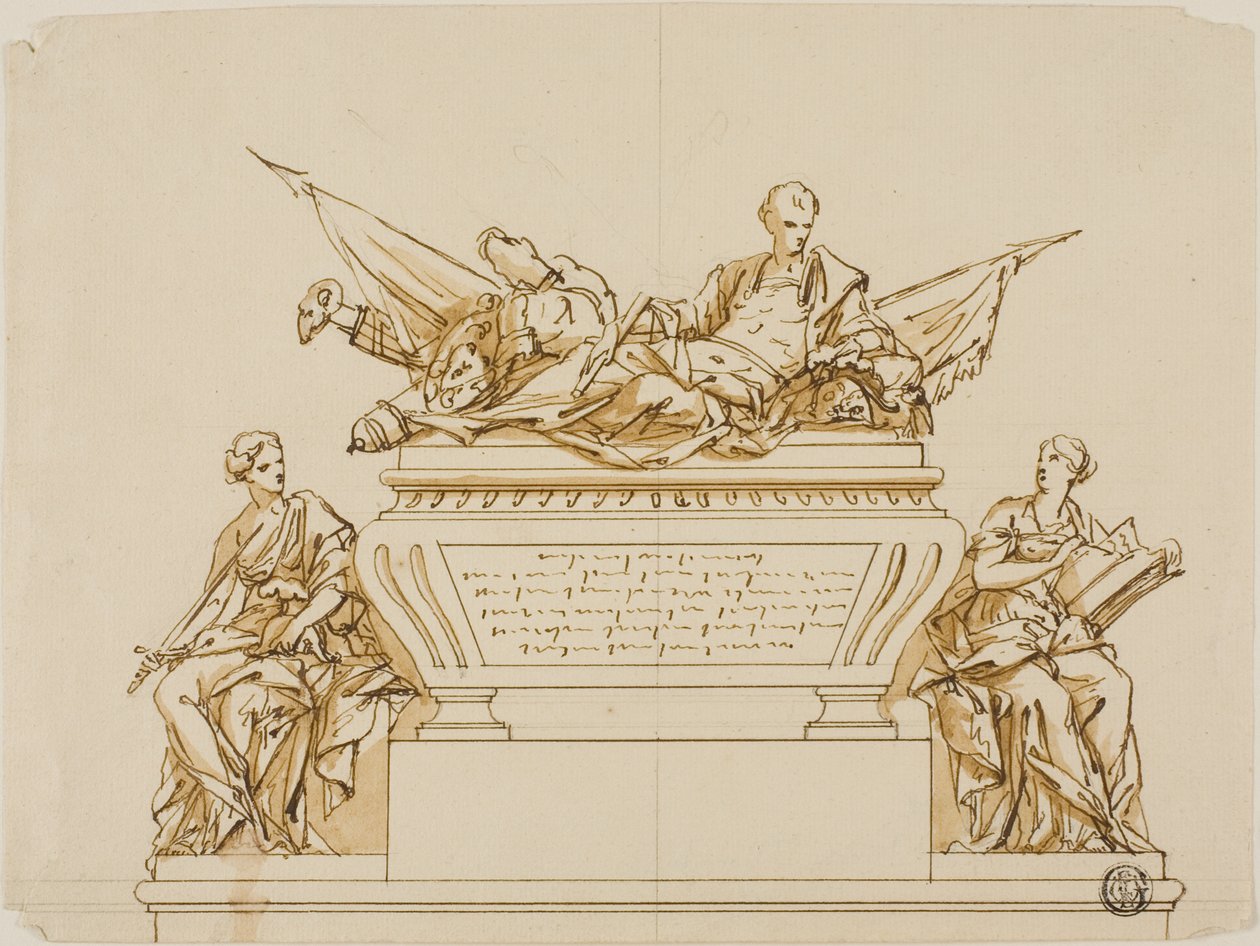 Uudført design til monumentet til den første hertug af Marlborough af John Michael Rysbrack