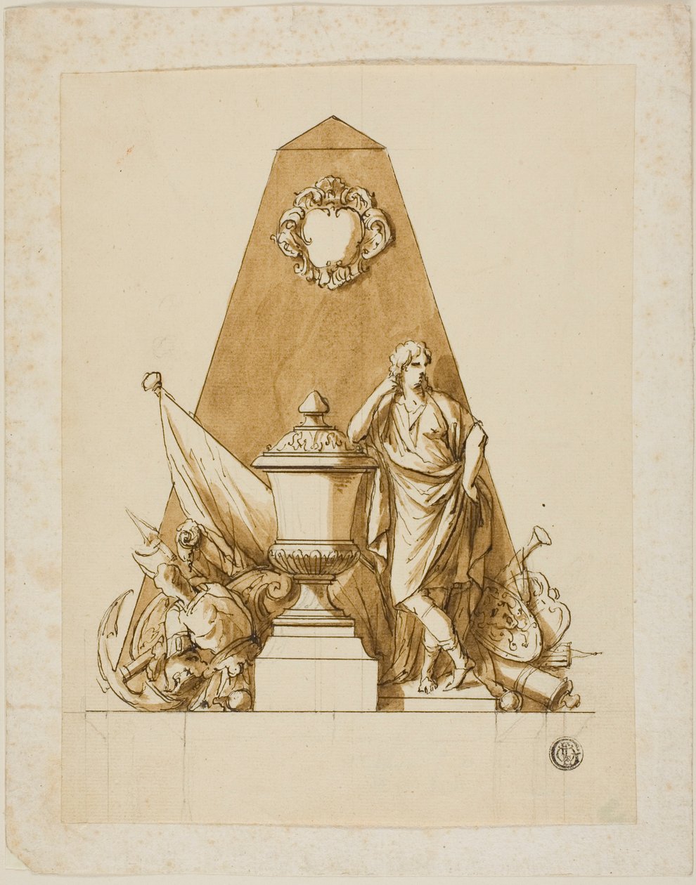 Uudført design til monumentet for den første hertug af Marlborough af John Michael Rysbrack