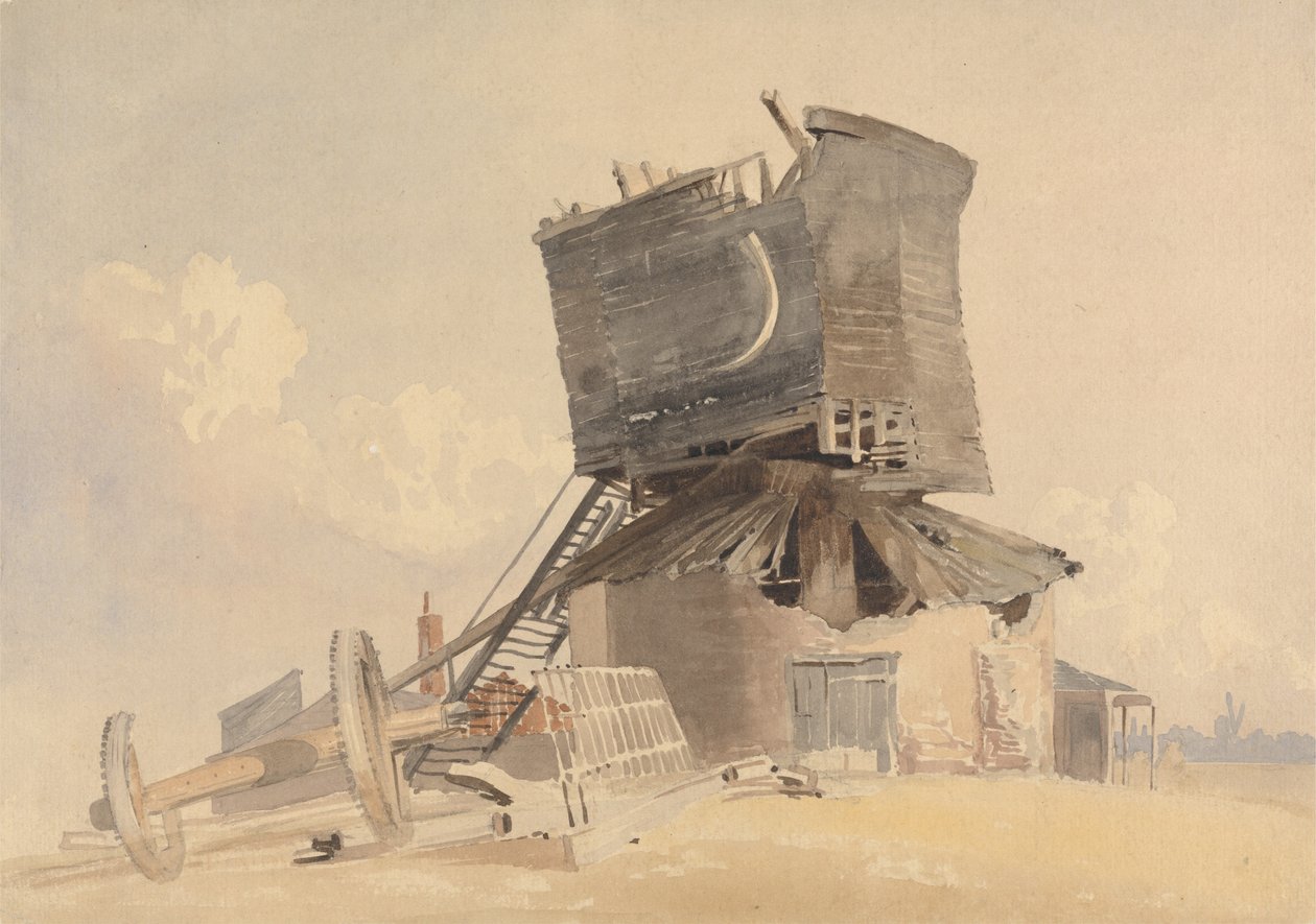 A Storm Damaged Windmill af John Middleton