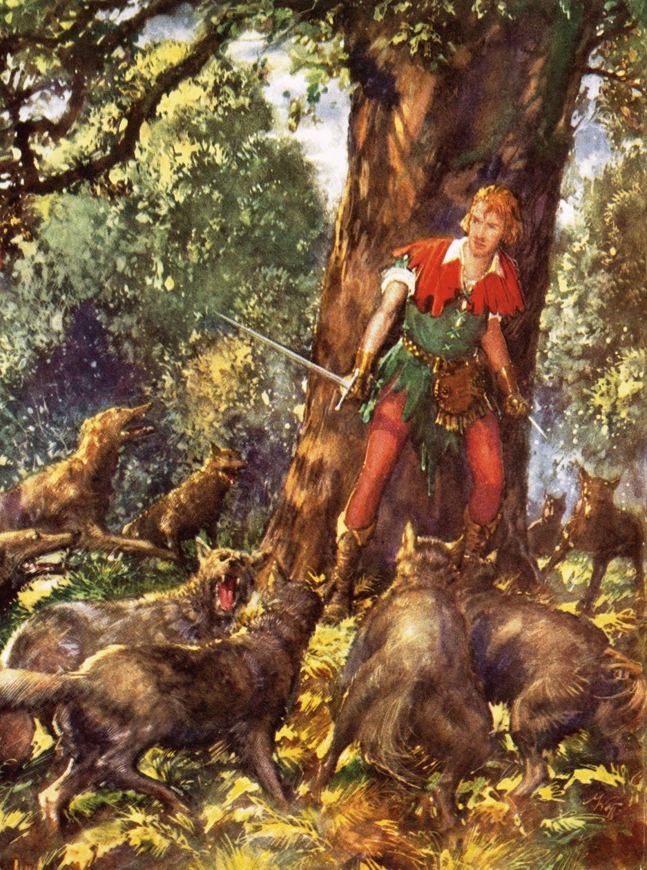 Robin Hood fanget af ulve af John Millar Watt