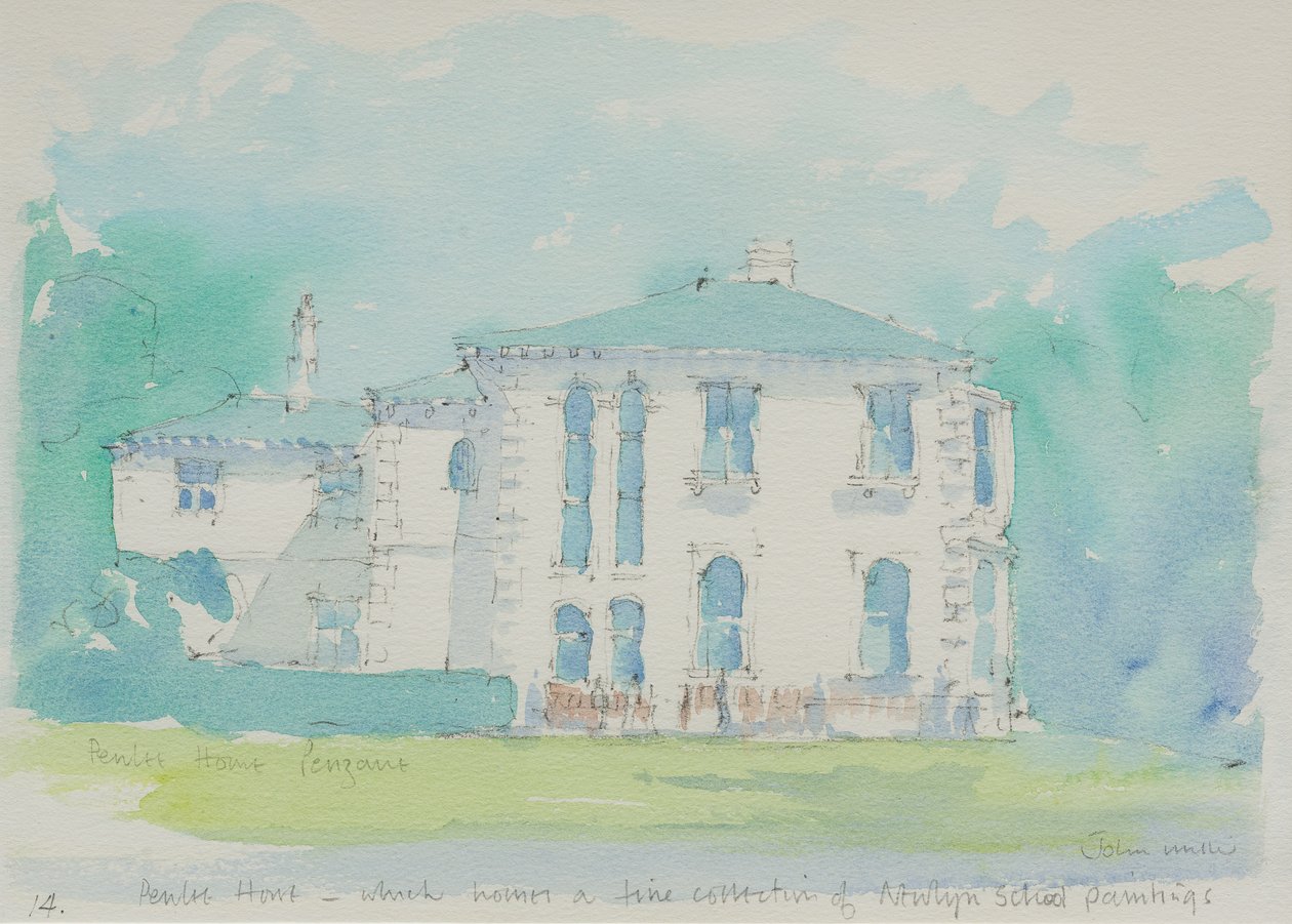Penlee House, 1991 (wc på papir) af John Miller