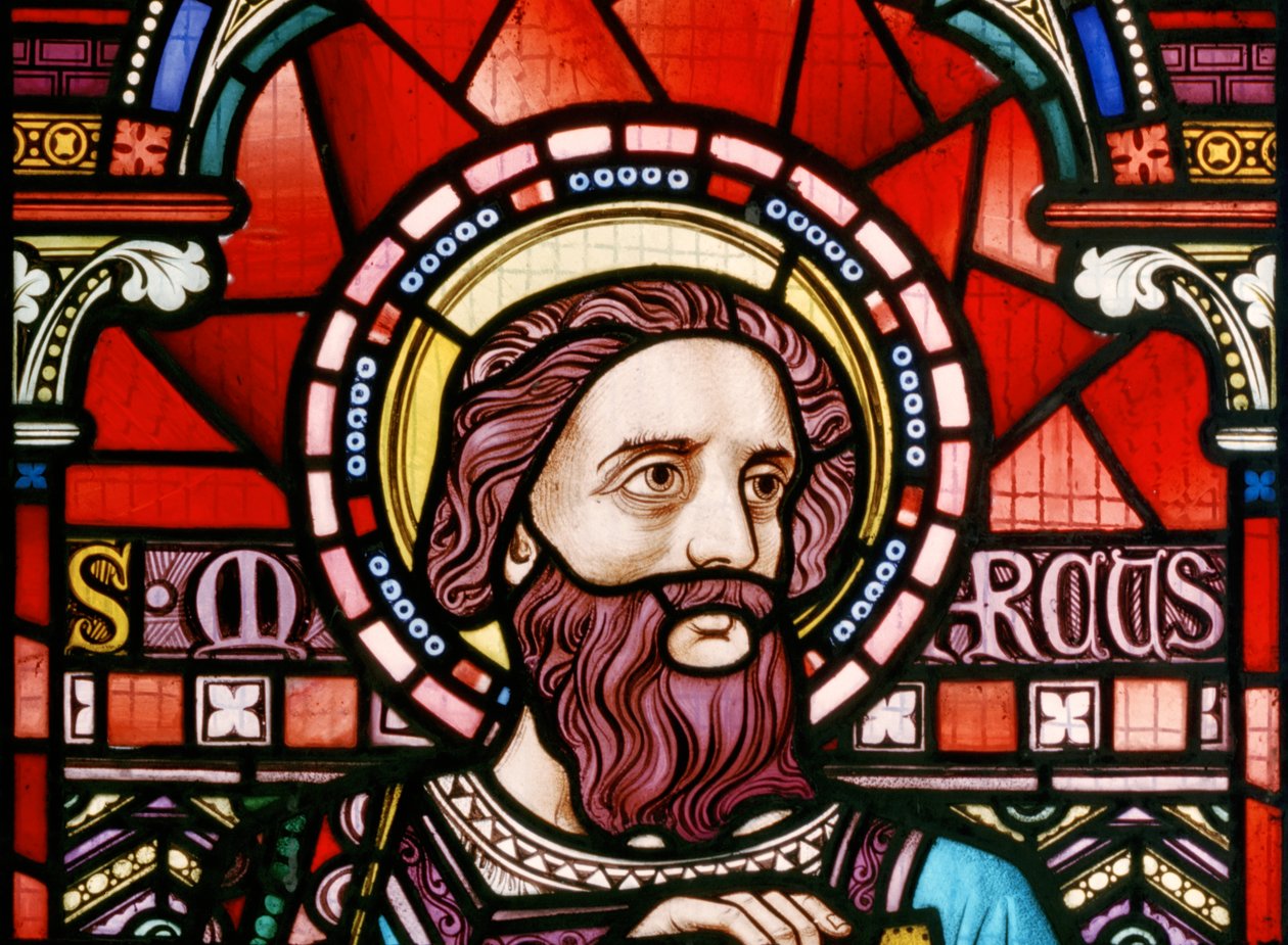 Crick, East Window detalje, Lavers & Barraud, John Millner Allen (1827-1902), St Mark, 1863 af John Millner Allen