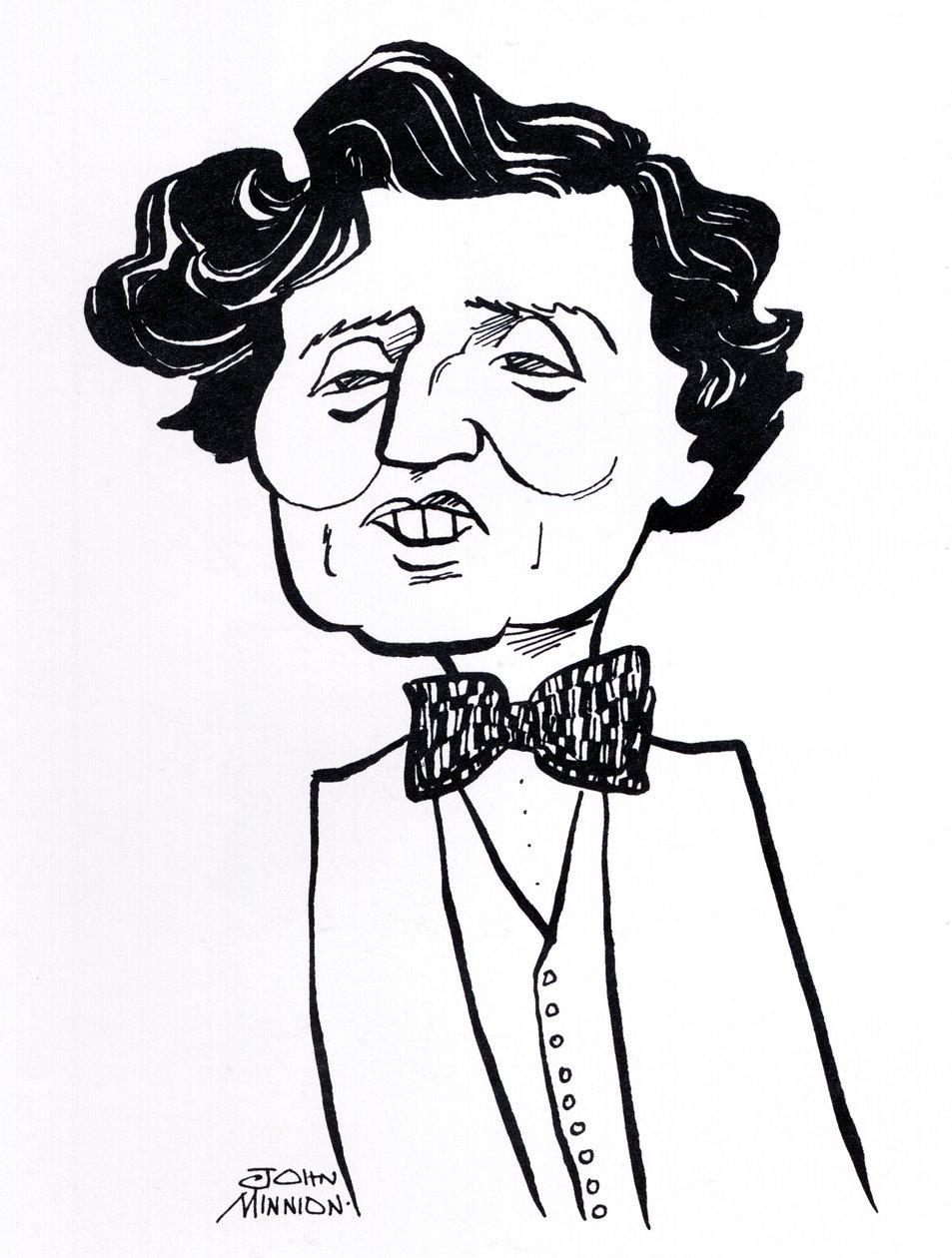 Alban Berg, karikatur - østrigsk komponist, 9. februar 1885 - 24. december 1935 af John Minnion