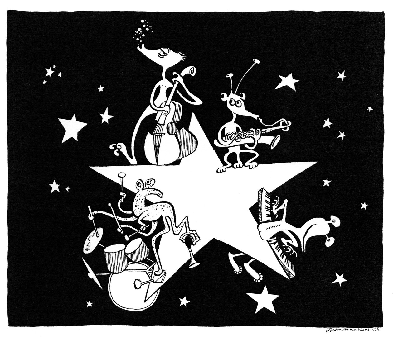 Alien All Stars-karikatur af John Minnion af John Minnion